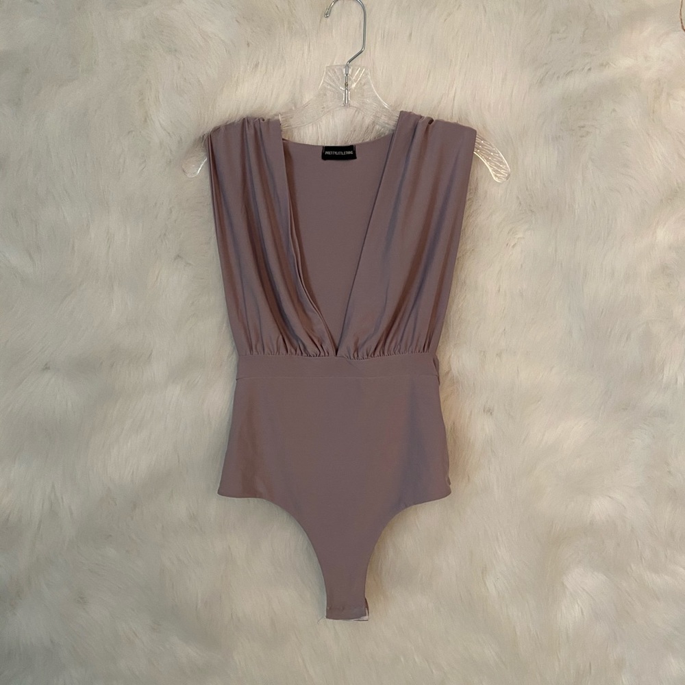 PLT plunge neck bodysuit